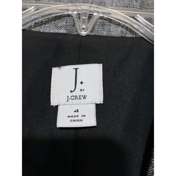 J Crew Linen Blazer 4 Single Breasted Chambray Minimalist Goth 100% Linen - Picture 11 of 14